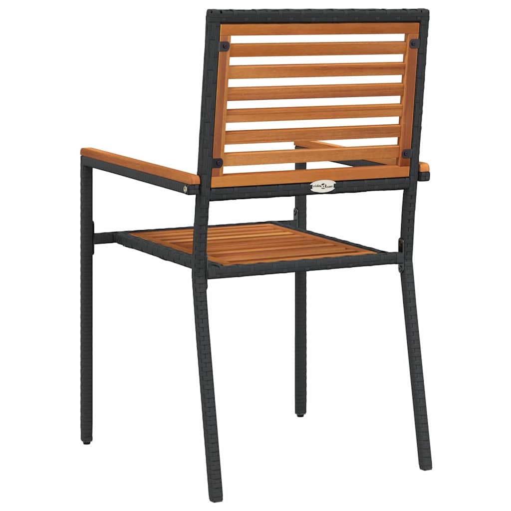 vidaXL Stacking Garden Chairs 4 pcs Brown and Black