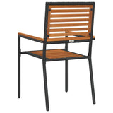 vidaXL Stacking Garden Chairs 4 pcs Brown and Black