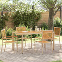 vidaXL Stacking Garden Chairs 4 pcs Brown and Black
