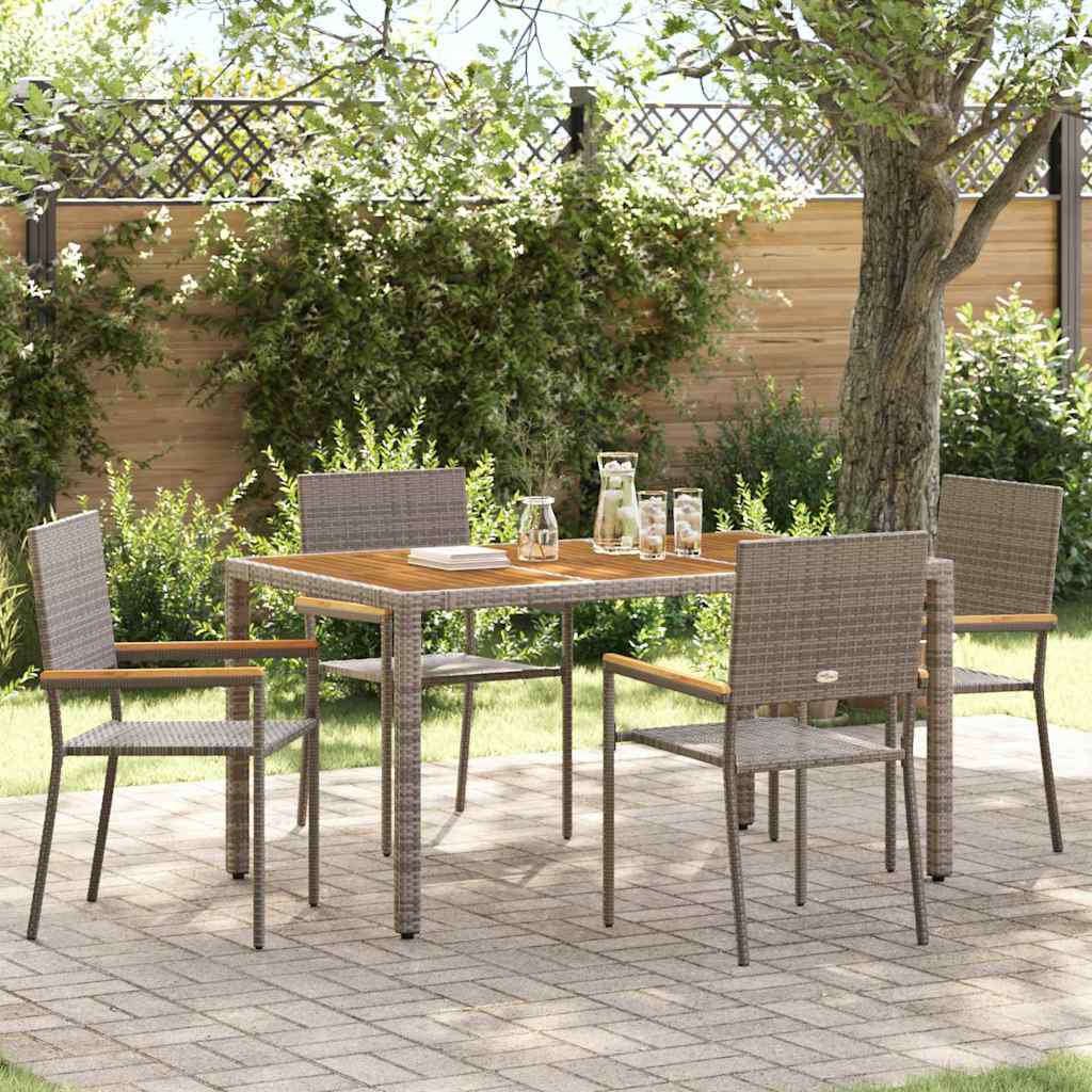 vidaXL Stacking Garden Chairs 4 pcs Brown and Black