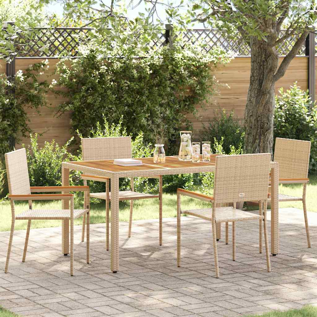 vidaXL Stacking Garden Chairs 4 pcs Brown and Black
