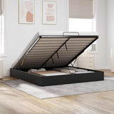 vidaXL Ottoman Bedframe Zwart King size Kunstleer