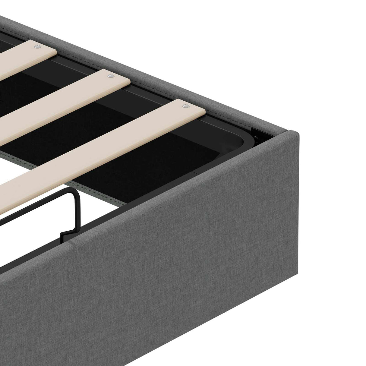 vidaXL Ottoman Bedframe Donkergrijs 153 x 203 cm Stof