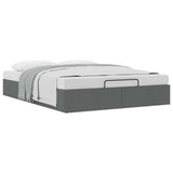 vidaXL Ottoman Bedframe Donkergrijs 153 x 203 cm Stof