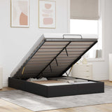 vidaXL Ottoman Bedframe Zwart 153 x 203 cm Fluweel