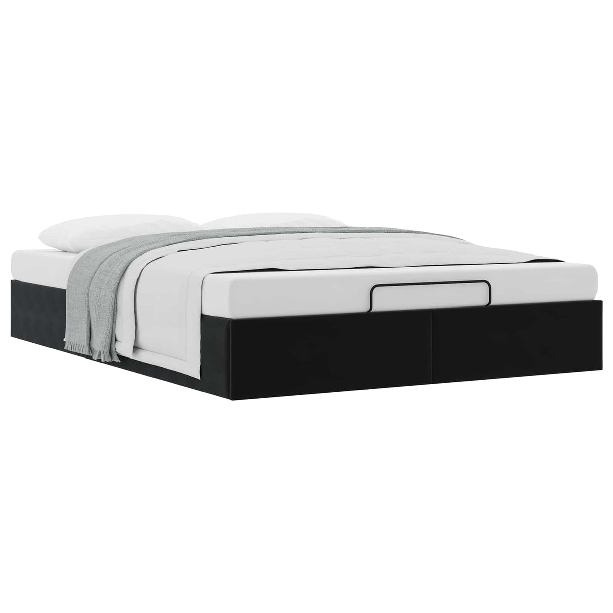 vidaXL Ottoman Bedframe Zwart 153 x 203 cm Fluweel