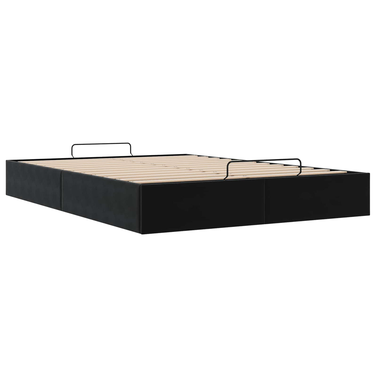 vidaXL Ottoman Bedframe Zwart 153 x 203 cm Fluweel
