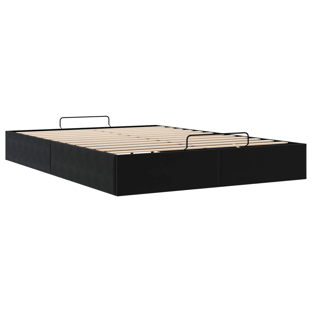 vidaXL Ottoman Bedframe Zwart 153 x 203 cm Fluweel