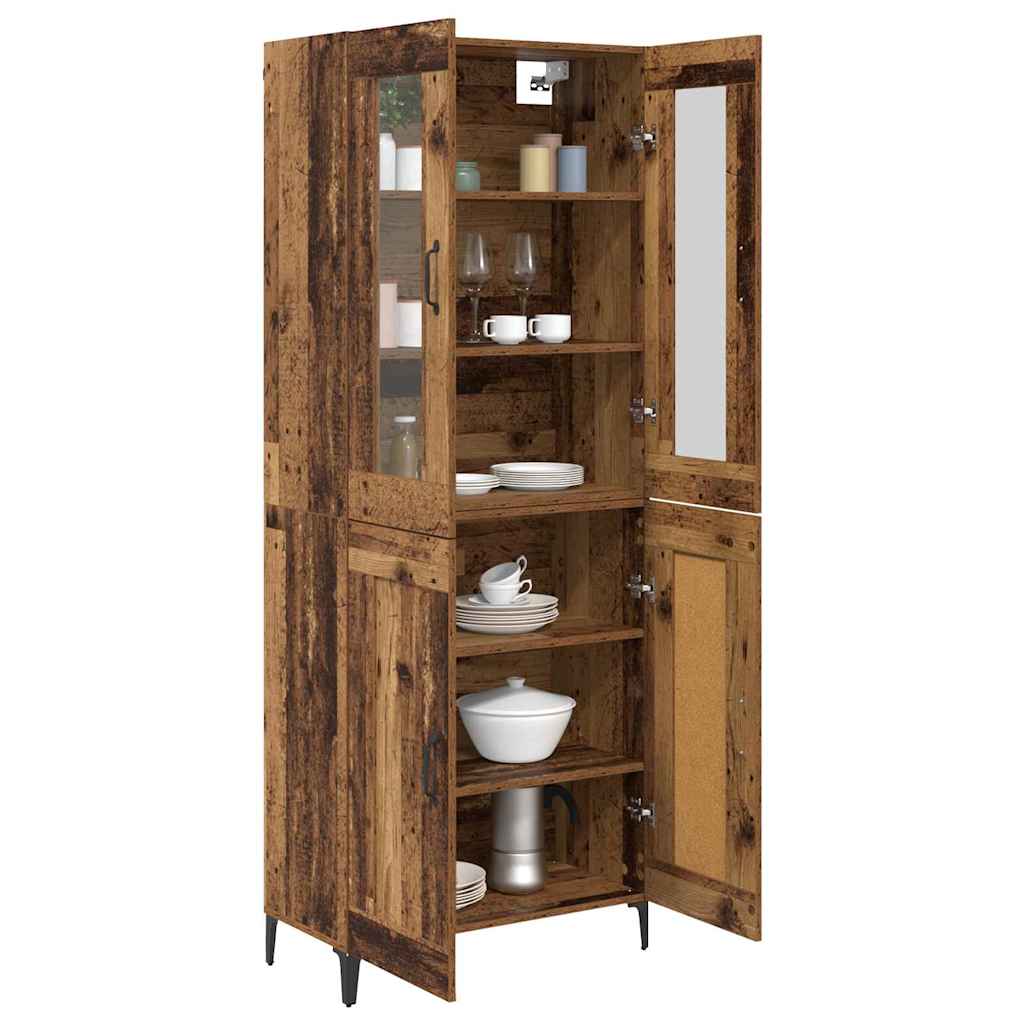 vidaXL Highboard Oud Hout 69,5 x 34 x 180 cm Bewerkt hout