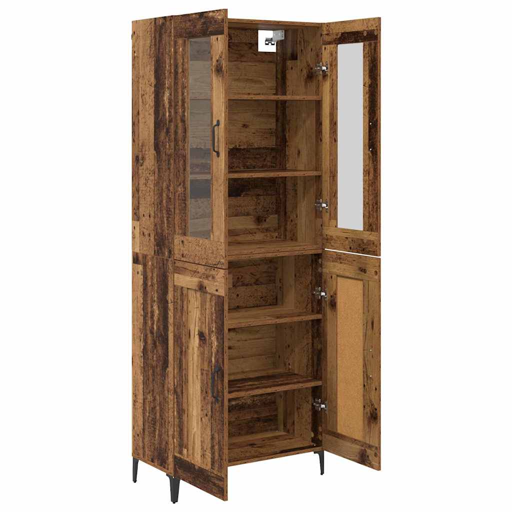 vidaXL Highboard Oud Hout 69,5 x 34 x 180 cm Bewerkt hout