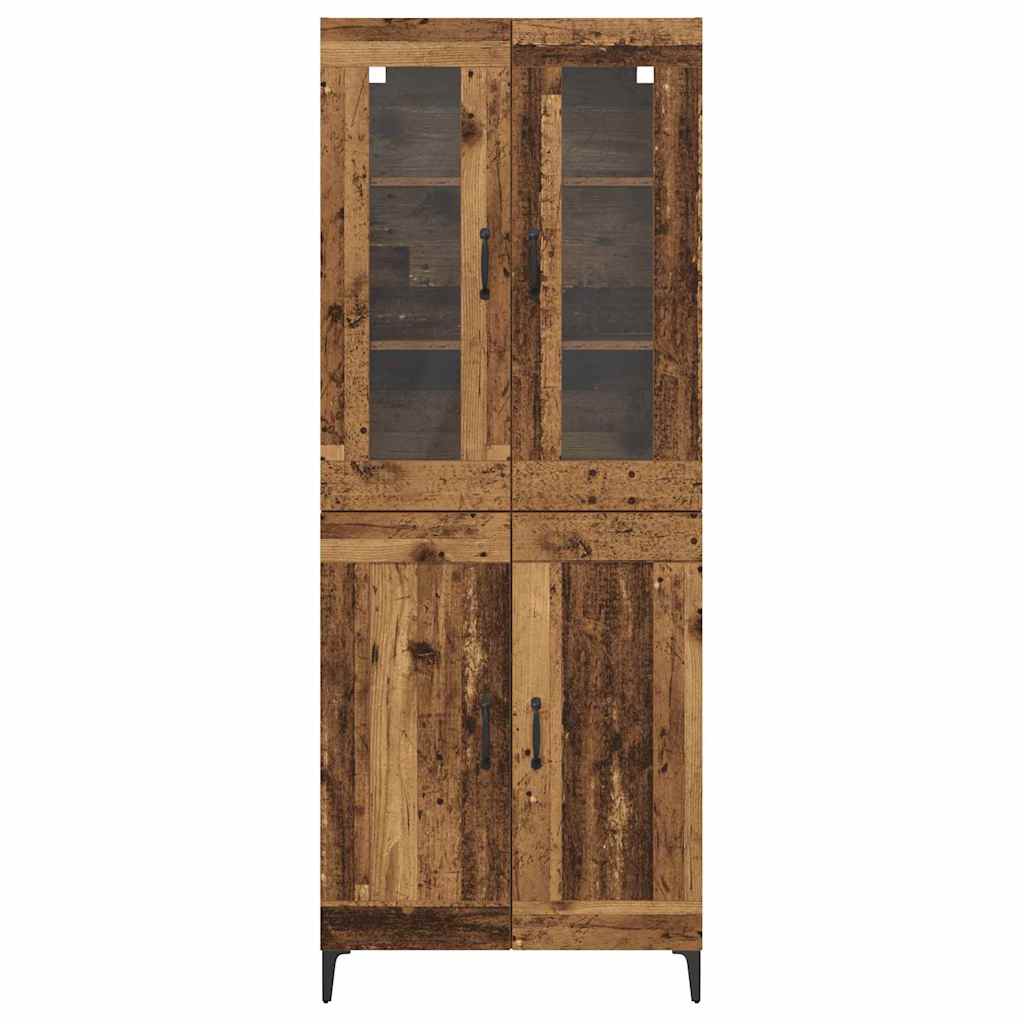 vidaXL Highboard Oud Hout 69,5 x 34 x 180 cm Bewerkt hout