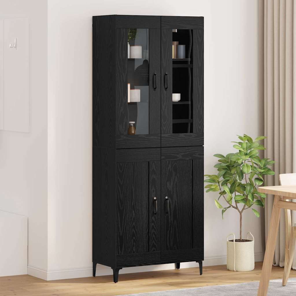 vidaXL Highboard Oud Hout 69,5 x 34 x 180 cm Bewerkt hout
