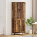 vidaXL Highboard Oud Hout 69,5 x 34 x 180 cm Bewerkt hout