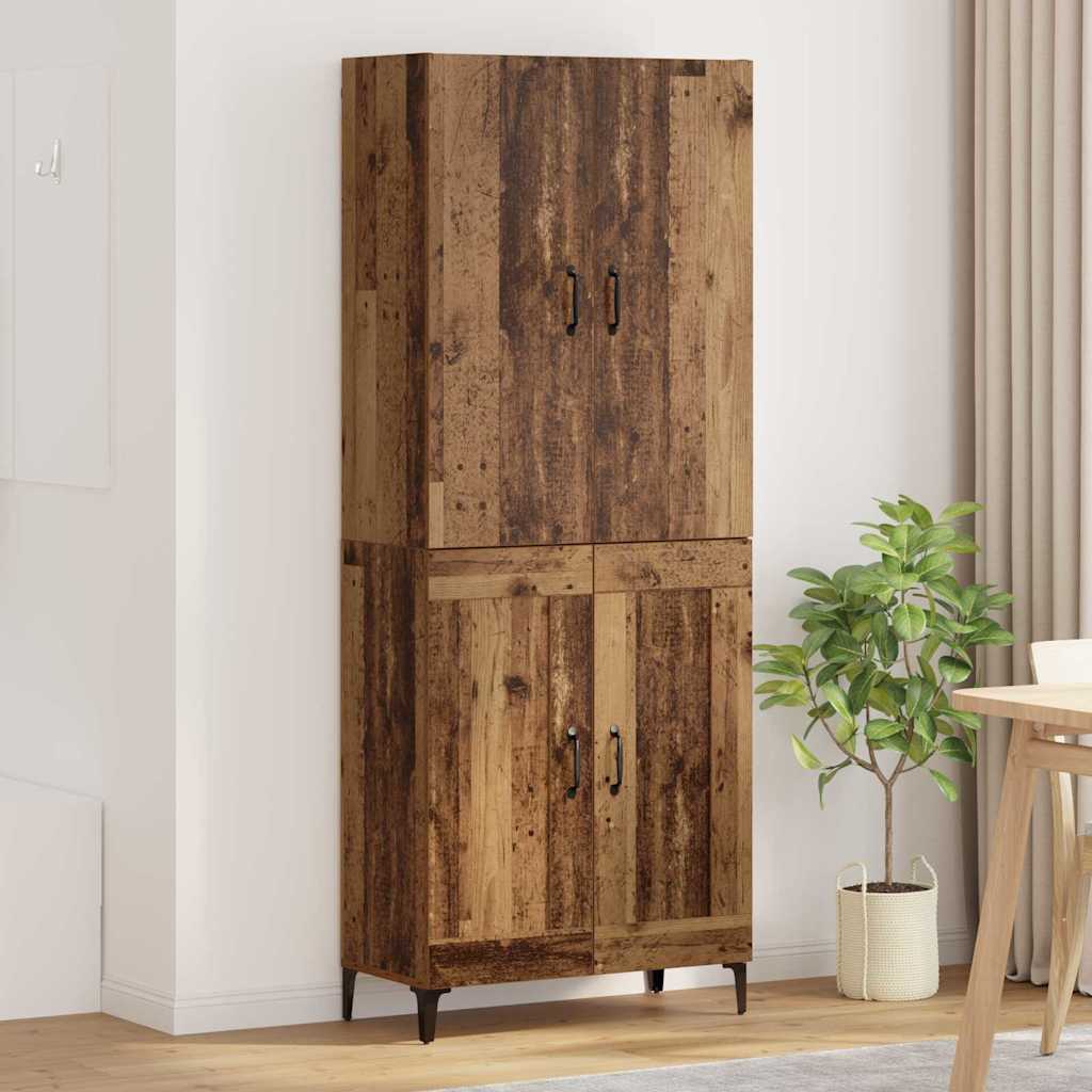 vidaXL Highboard Oud Hout 69,5 x 34 x 180 cm Bewerkt hout