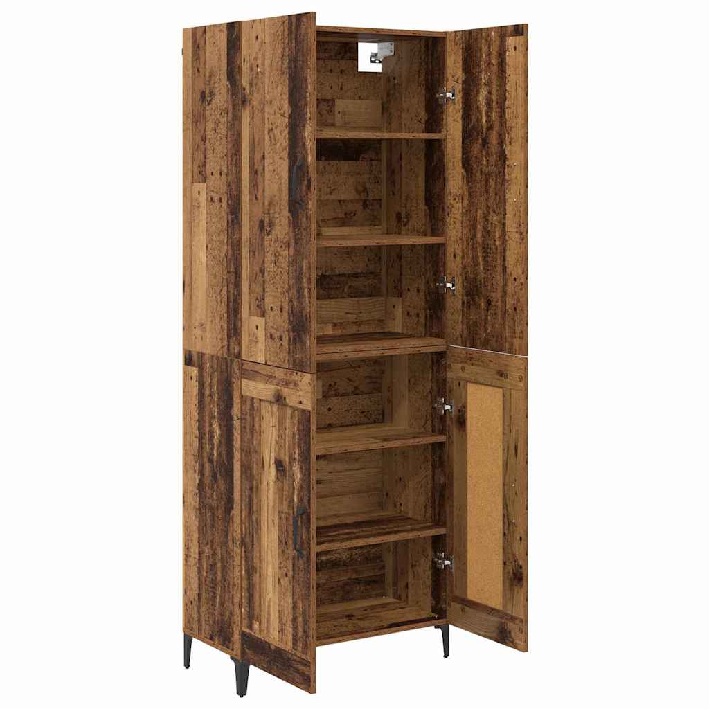 vidaXL Highboard Oud Hout 69,5 x 34 x 180 cm Bewerkt hout