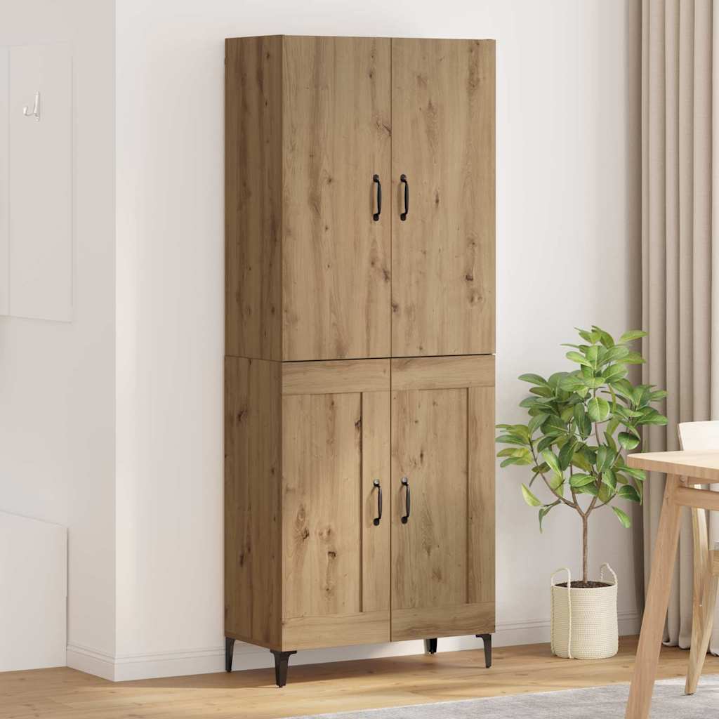vidaXL Highboard Oud Hout 69,5 x 34 x 180 cm Bewerkt hout