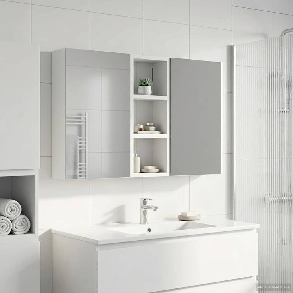 vidaXL Badkamerkast set met plank 3 pcs 80 x 10,5 x 50 cm Bewerkt hout