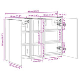vidaXL Badkamerkast set met plank 3 pcs 80 x 10,5 x 50 cm Bewerkt hout