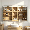 vidaXL Badkamerkast set met plank 3 pcs 80 x 10,5 x 50 cm Bewerkt hout