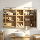 vidaXL Badkamerkast set met plank 3 pcs 80 x 10,5 x 50 cm Bewerkt hout