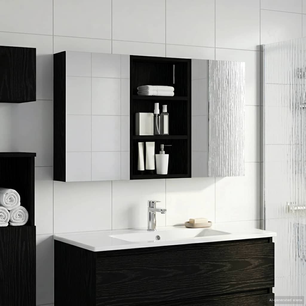 vidaXL Badkamerkast set met plank 3 pcs 80 x 10,5 x 50 cm Bewerkt hout