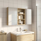 vidaXL Badkamerkast set met plank 3 pcs 80 x 10,5 x 50 cm Bewerkt hout