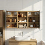 vidaXL Badkamerkast set met plank 3 pcs 80 x 10,5 x 50 cm Bewerkt hout
