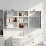 vidaXL Badkamerkast set met plank 3 pcs 80 x 10,5 x 50 cm Bewerkt hout