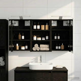 vidaXL Badkamerkast set met plank 3 pcs 80 x 10,5 x 50 cm Bewerkt hout