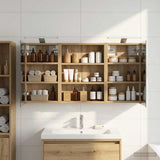 vidaXL Badkamerkast set met plank 3 pcs 80 x 10,5 x 50 cm Bewerkt hout