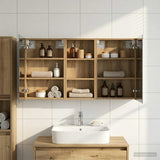 vidaXL Badkamerkast set met plank 3 pcs 80 x 10,5 x 50 cm Bewerkt hout