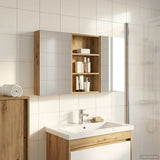vidaXL Badkamerkast set met plank 3 pcs 80 x 10,5 x 50 cm Bewerkt hout