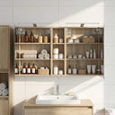 vidaXL Badkamerkast set met plank 3 pcs 80 x 10,5 x 50 cm Bewerkt hout