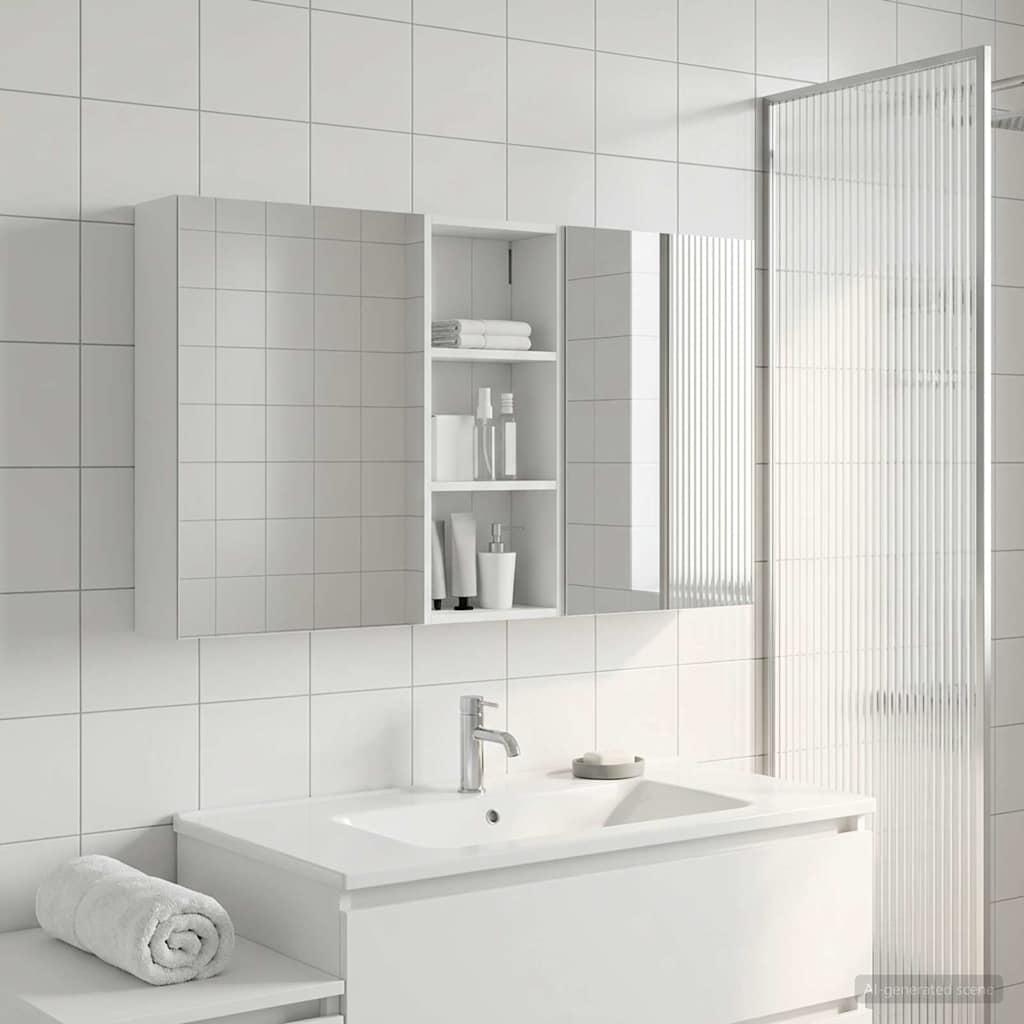 vidaXL Badkamerkast set met plank 3 pcs 80 x 10,5 x 50 cm Bewerkt hout