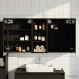 vidaXL Badkamerkast set met plank 3 pcs 80 x 10,5 x 50 cm Bewerkt hout