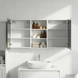 vidaXL Badkamerkast set met plank 3 pcs 80 x 10,5 x 50 cm Bewerkt hout