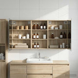vidaXL Badkamerkast set met plank 3 pcs 80 x 10,5 x 50 cm Bewerkt hout