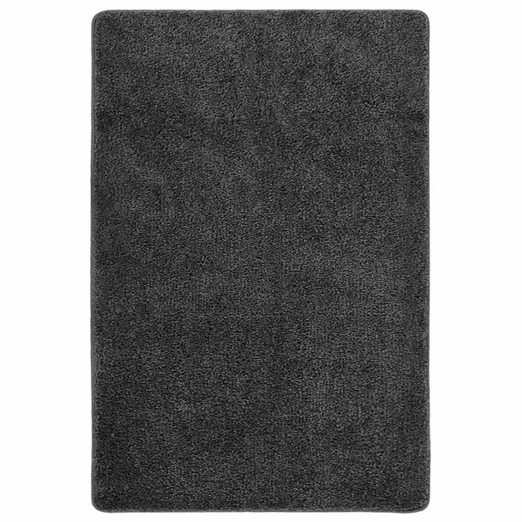 vidaXL Vloerkleed shaggy anti-slip 80x150 cm donkergrijs