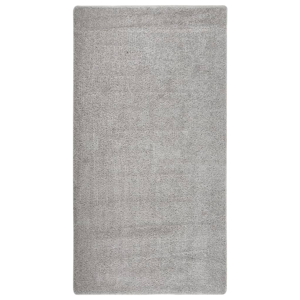 vidaXL Vloerkleed shaggy anti-slip 80x150 cm donkergrijs