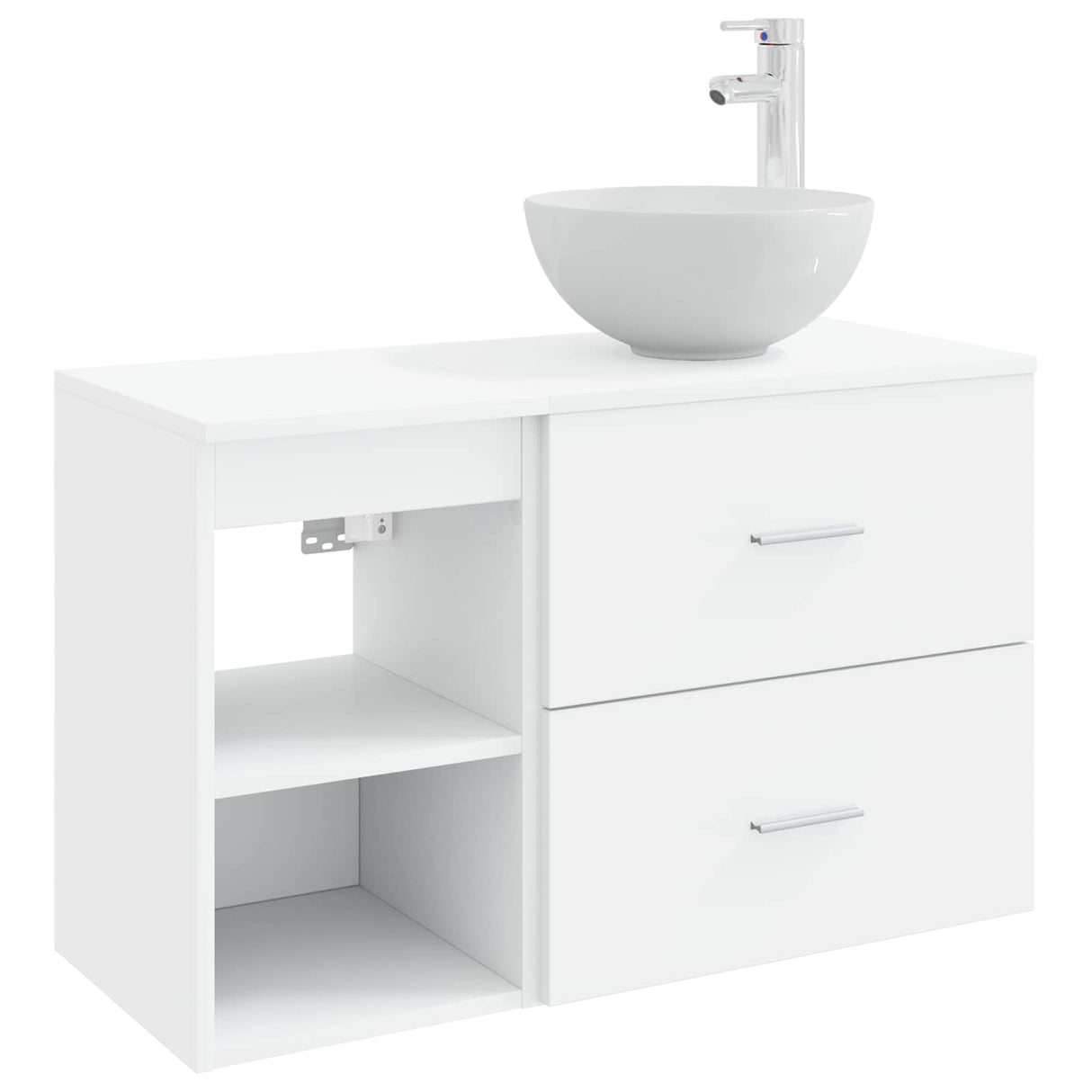 vidaXL Badkamermeubel Set 2 pcs Wit Bewerkt hout