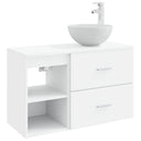 vidaXL Badkamermeubel Set 2 pcs Wit Bewerkt hout