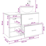 vidaXL Badkamermeubel Set 2 pcs Wit Bewerkt hout