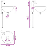 vidaXL Badkamermeubel Set 2 pcs Wit Bewerkt hout