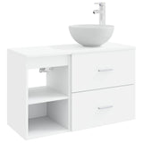 vidaXL Badkamermeubel Set 2 pcs Wit Bewerkt hout