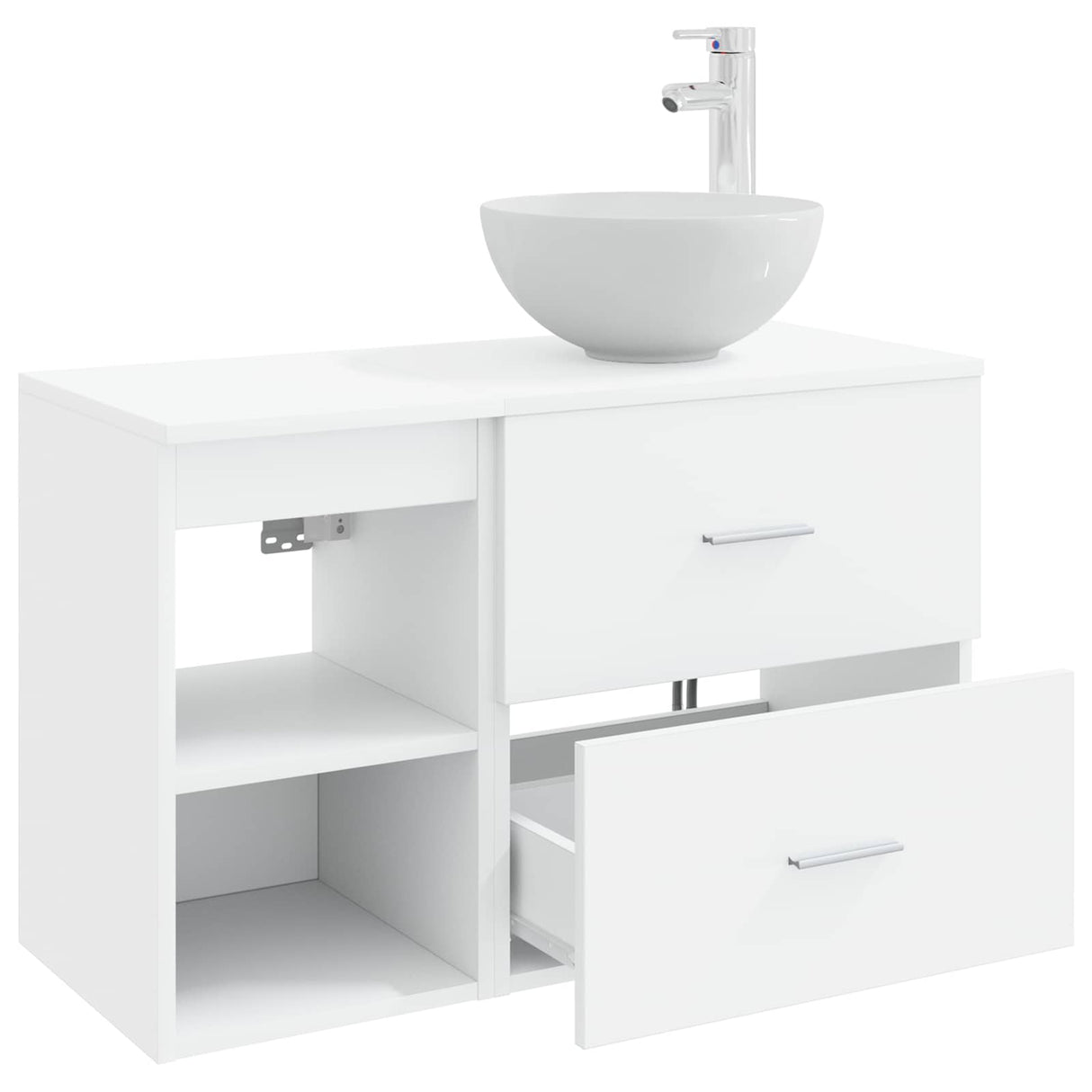 vidaXL Badkamermeubel Set 2 pcs Wit Bewerkt hout