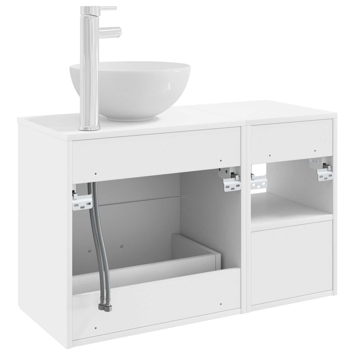 vidaXL Badkamermeubel Set 2 pcs Wit Bewerkt hout