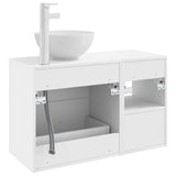 vidaXL Badkamermeubel Set 2 pcs Wit Bewerkt hout