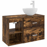 vidaXL Badkamermeubel Set 2 pcs Wit Bewerkt hout