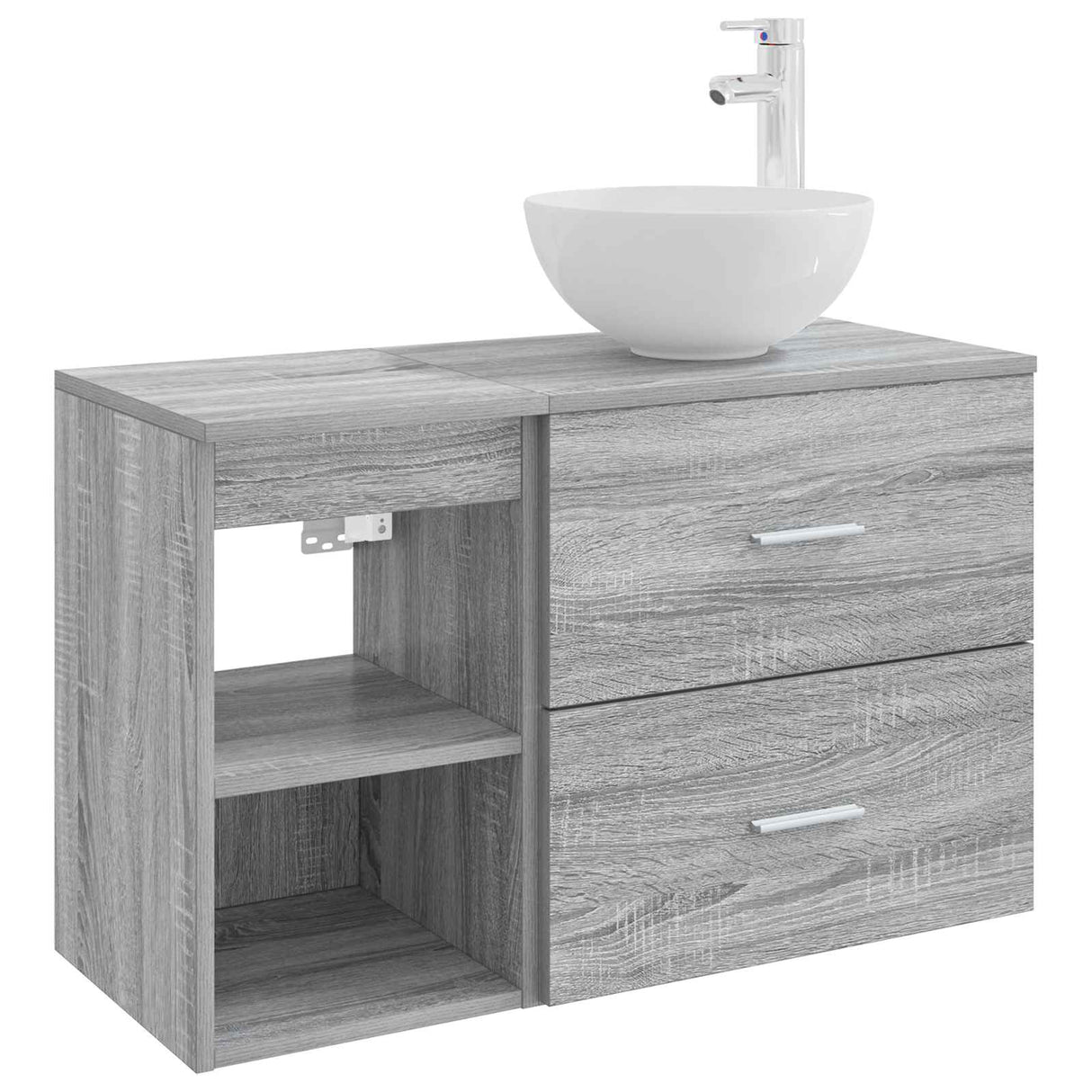 vidaXL Badkamermeubel Set 2 pcs Wit Bewerkt hout