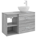vidaXL Badkamermeubel Set 2 pcs Wit Bewerkt hout